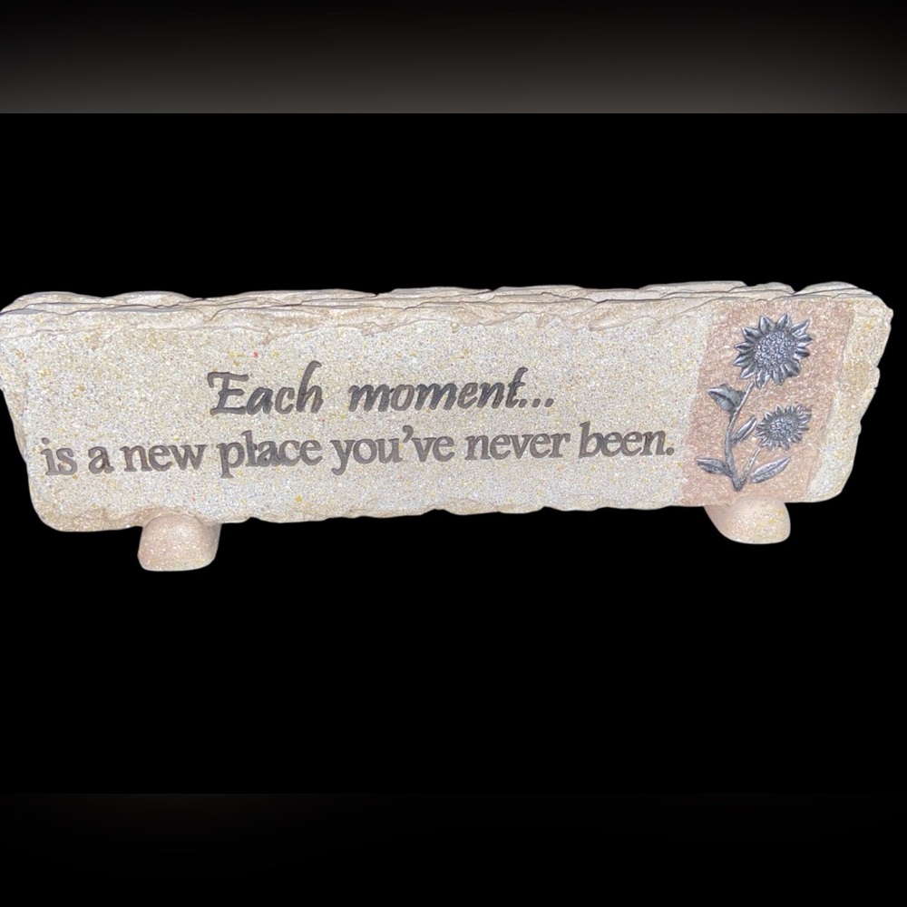 Inspirational Stone Plaque with Floral Design